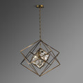Rubik's cube Crystal Pendant Light Brass