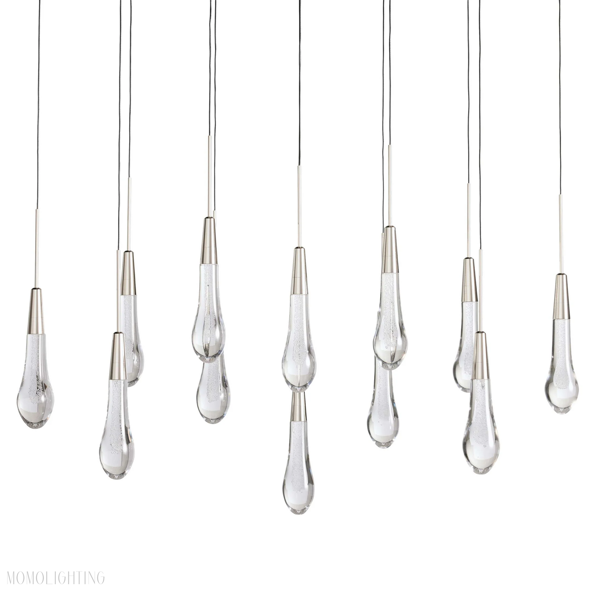 SOLITAIRE LINEAR MODERN CHANDELIER 37"W