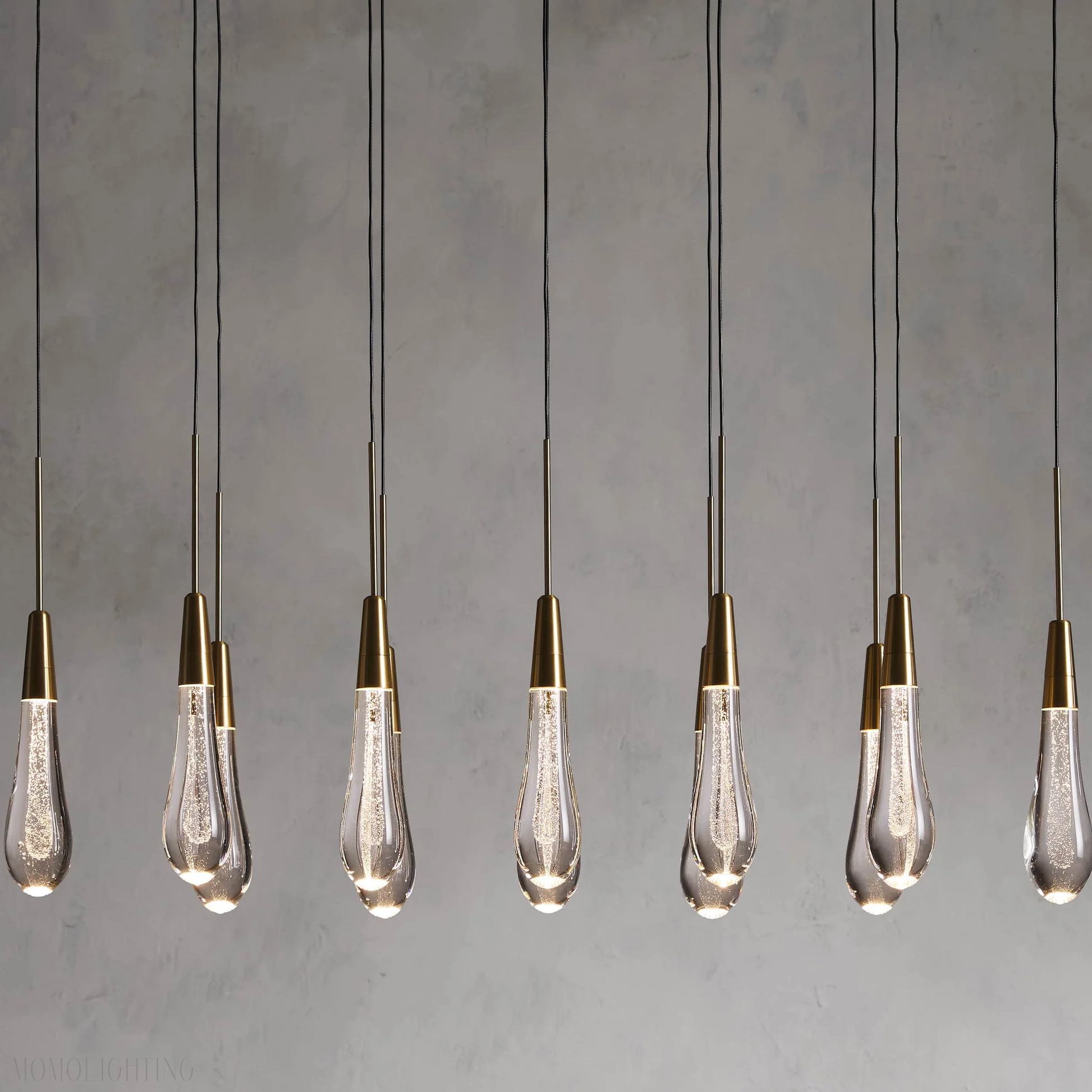 SOLITAIRE LINEAR MODERN CHANDELIER 37"W