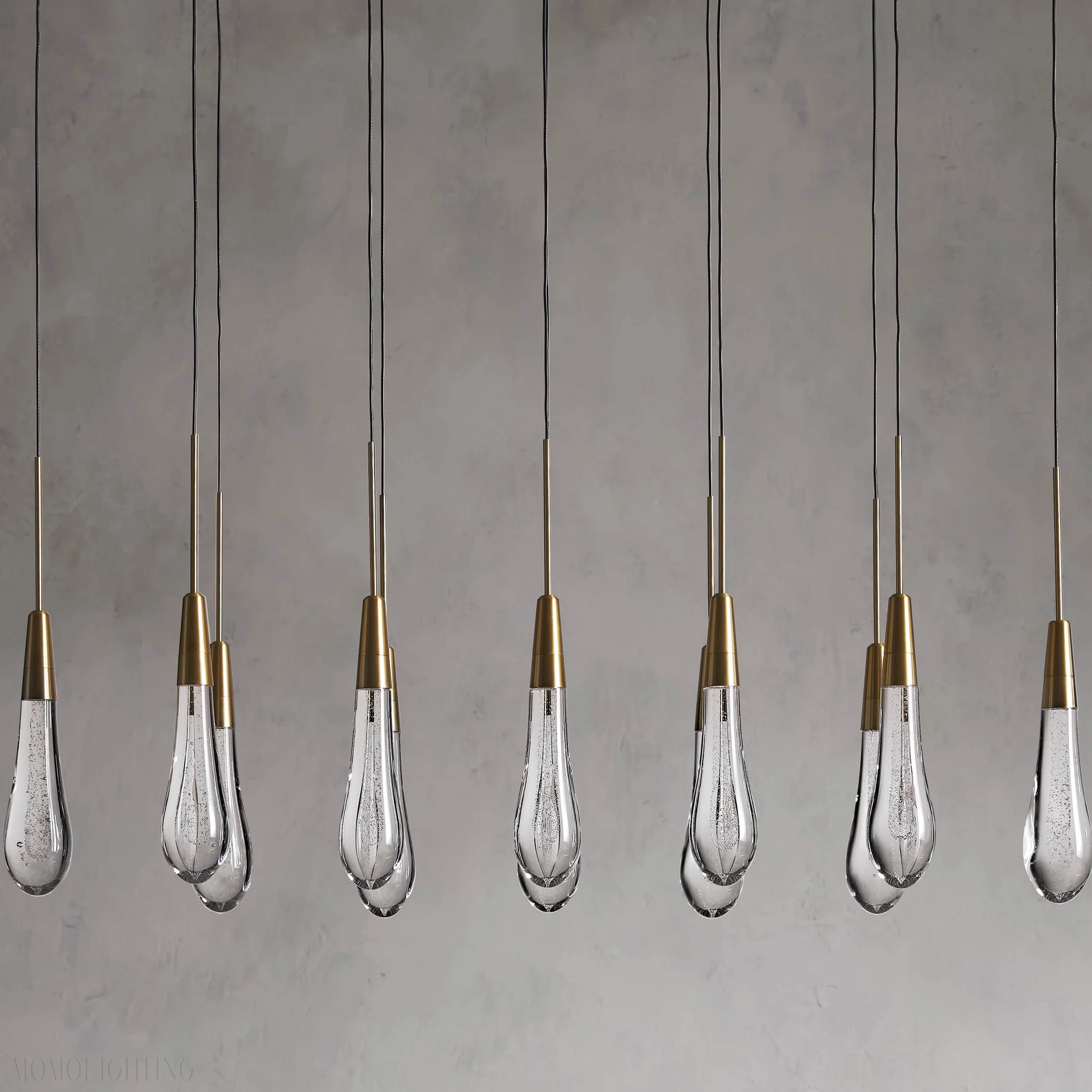 SOLITAIRE LINEAR MODERN CHANDELIER 37"W