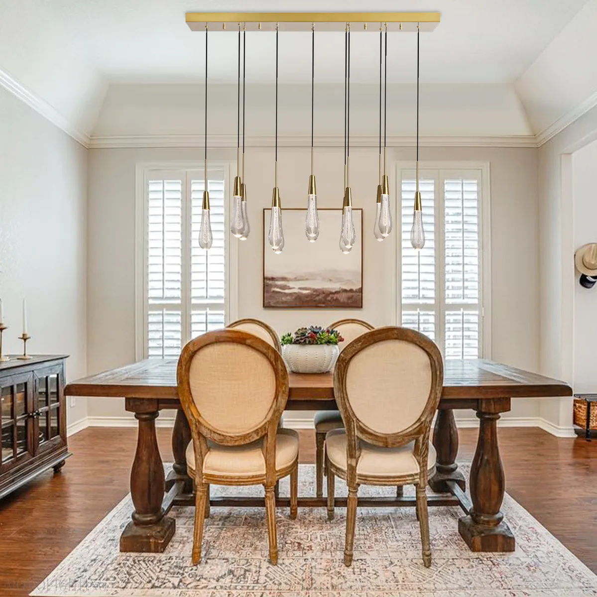 SOLITAIRE LINEAR MODERN CHANDELIER 37"W-Momo Lighting