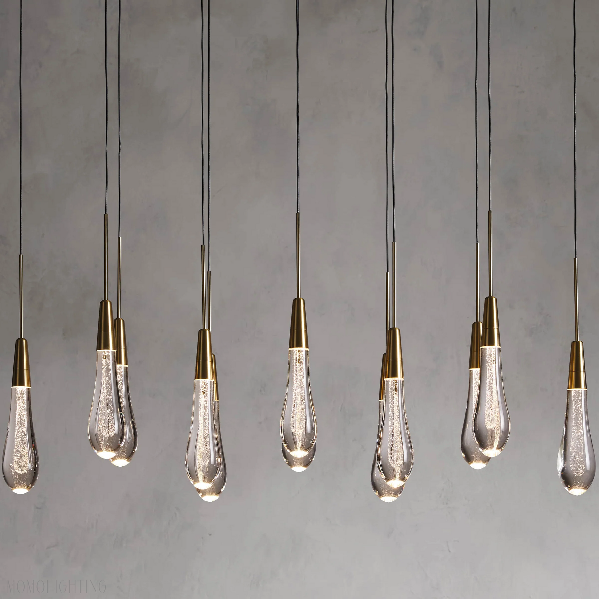 SOLITAIRE LINEAR MODERN CHANDELIER 37"W-Momo Lighting