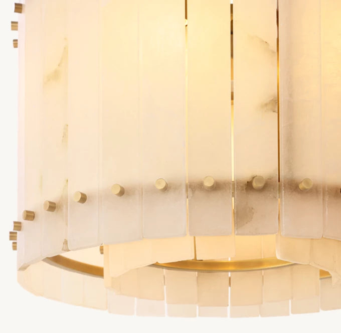 San Marco Alabaster Round Chandelier 22"-Momo Lighting