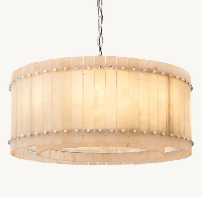 San Marco Alabaster Round Chandelier 37"-Momo Lighting