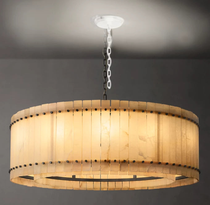 San Marco Alabaster Round Chandelier 48"-Momo Lighting