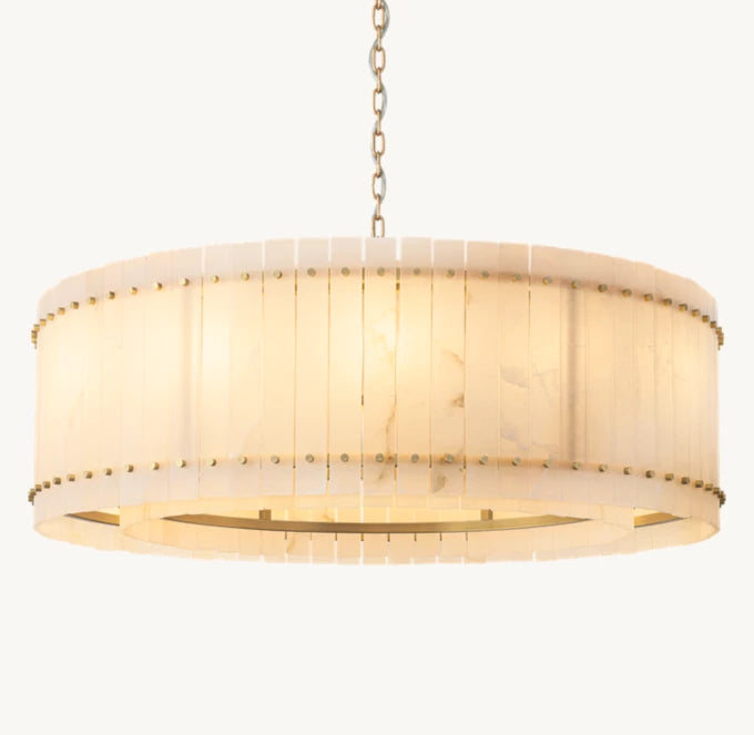 San Marco Alabaster Round Chandelier 48"-Momo Lighting