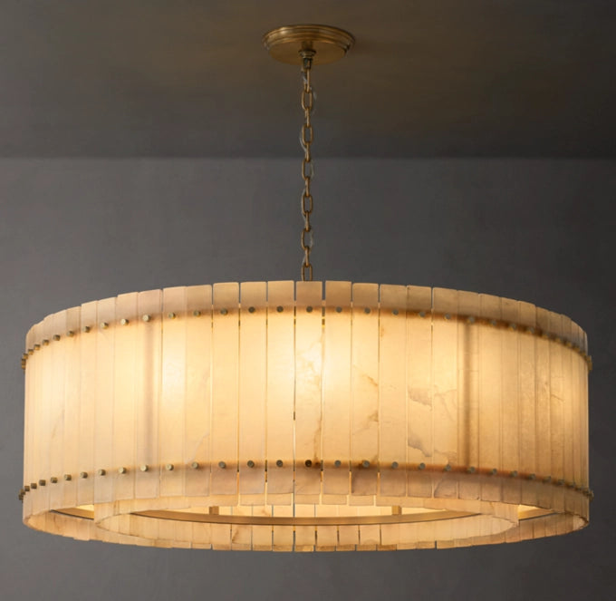 San Marco Alabaster Round Chandelier 48"-Momo Lighting