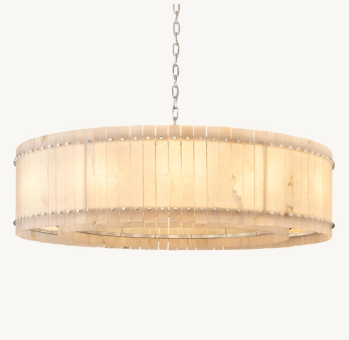 San Marco Alabaster Round Chandelier 60"-Momo Lighting