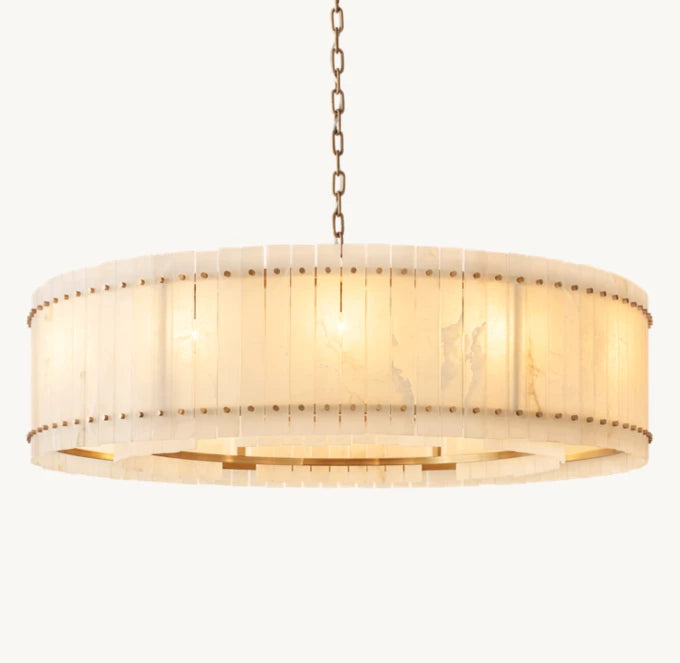 San Marco Alabaster Round Chandelier 60"-Momo Lighting