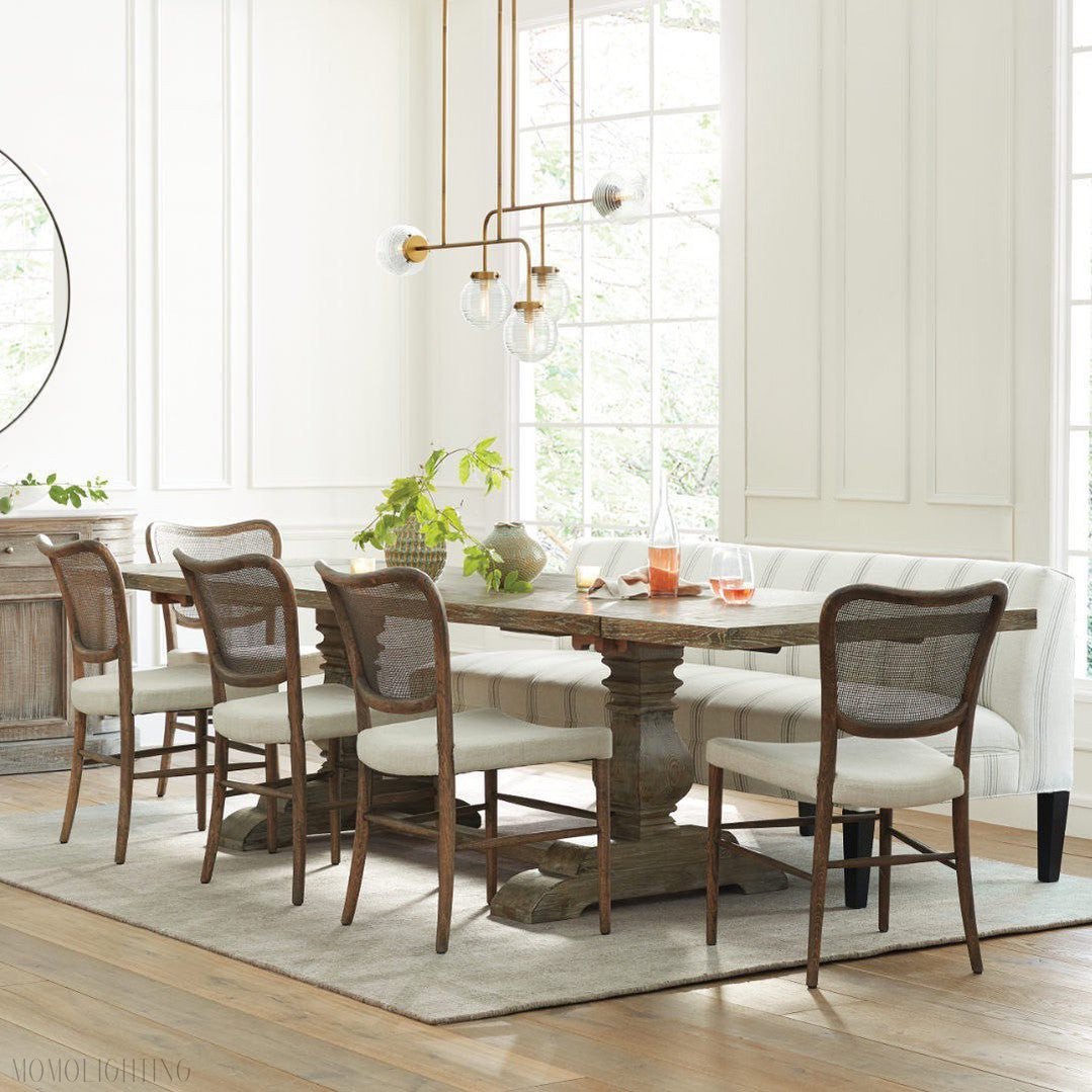 Sayre Linear Glass Globe Chandelier for dinning room-Momo Lighting