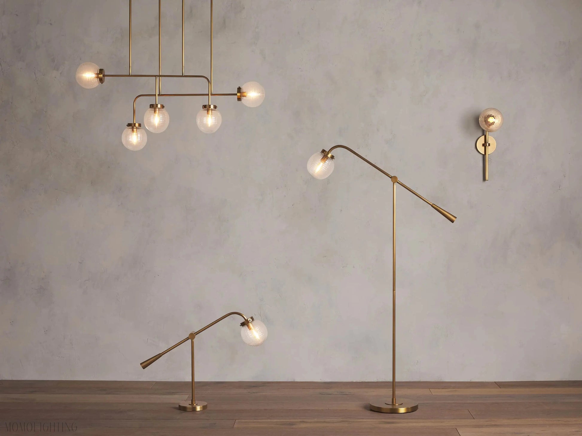 Sayre Linear Glass Globe Chandelier for dinning room-Momo Lighting