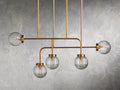 Sayre Linear Glass Globe Chandelier for dinning room-Momo Lighting