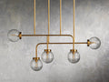 Sayre Linear Glass Globe Chandelier for dinning room-Momo Lighting