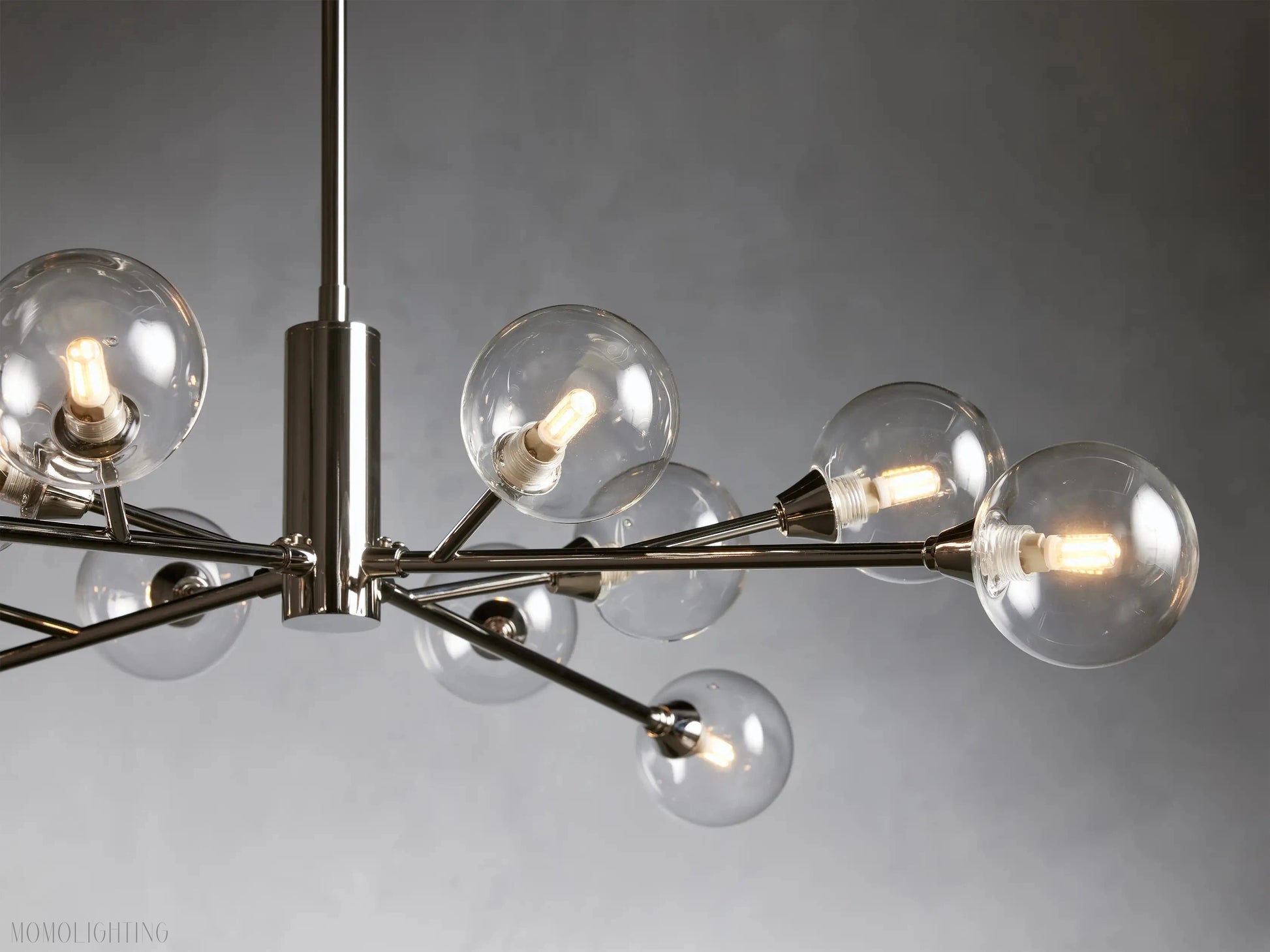 Sayre Round Clear Glass Globe Chandelier-Momo Lighting