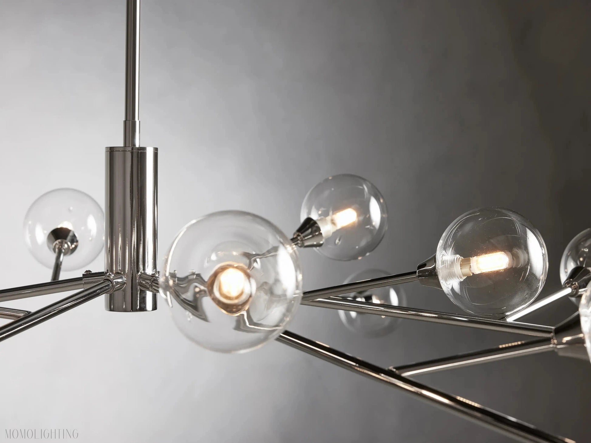 Sayre Round Clear Glass Globe Chandelier-Momo Lighting