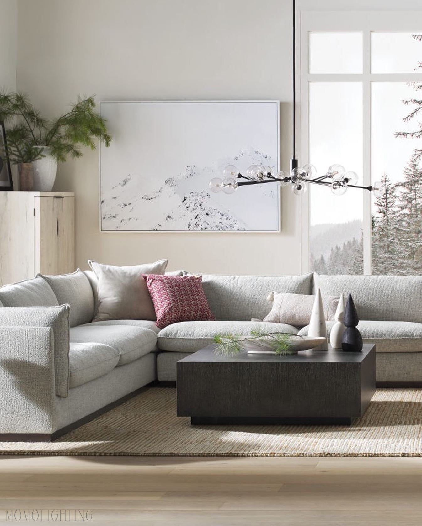 Sayre Round Clear Glass Globe Chandelier-Momo Lighting