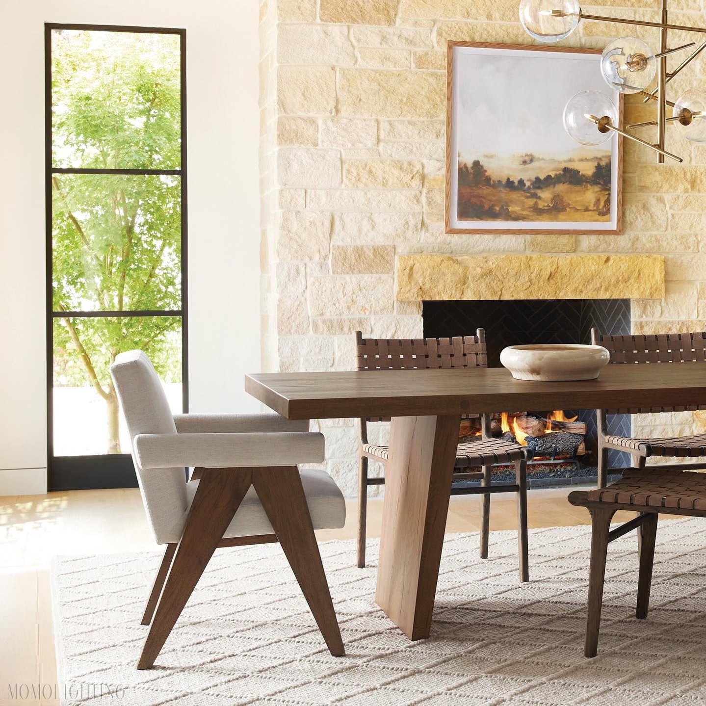 Sayre Round Clear Glass Globe Dispersing Chandelier-Momo Lighting