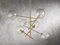 Sayre Round Clear Glass Globe Dispersing Chandelier-Momo Lighting