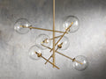 Sayre Round Clear Glass Globe Dispersing Chandelier-Momo Lighting