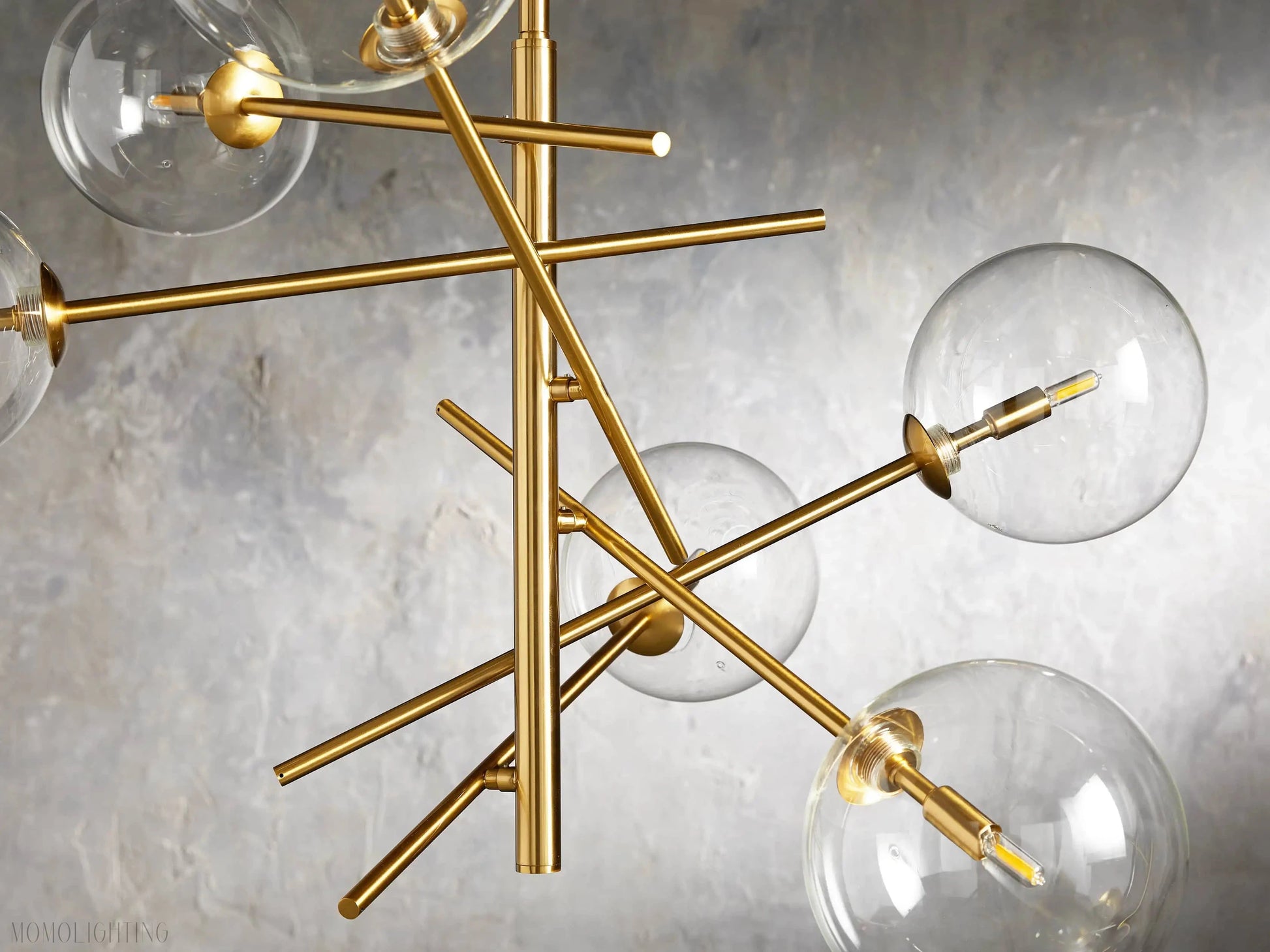 Sayre Round Clear Glass Globe Dispersing Chandelier-Momo Lighting