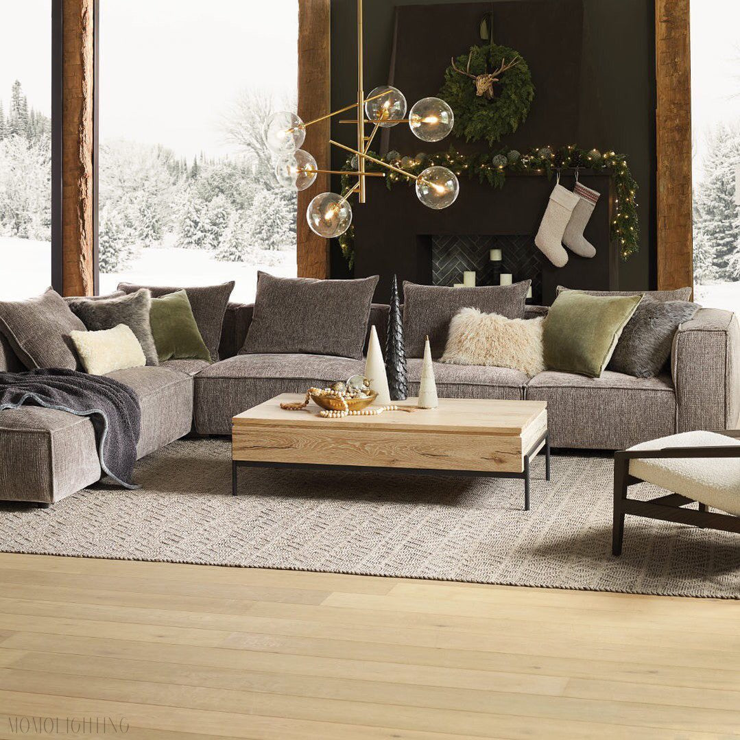 Sayre Round Clear Glass Globe Dispersing Chandelier-Momo Lighting