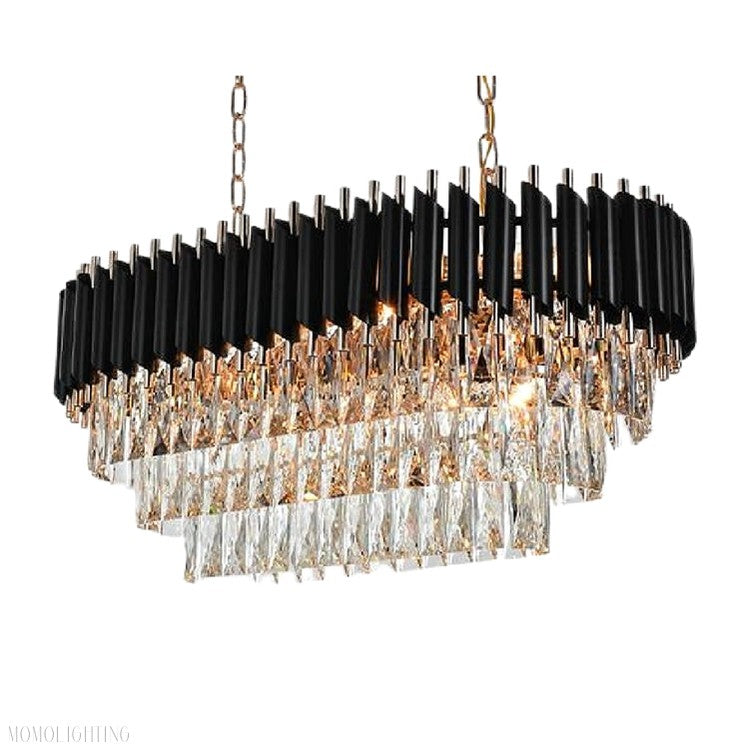 Sheila Oval Crystal Chandelier-Momo Lighting