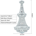 Silver/ Chrome Extra Large Crystal Chandelier Foyer Entryway Long Ceiling Lighting Fixture For Staircase-Momo Lighting