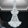 Silver/ Chrome Extra Large Crystal Chandelier Foyer Entryway Long Ceiling Lighting Fixture For Staircase-Momo Lighting