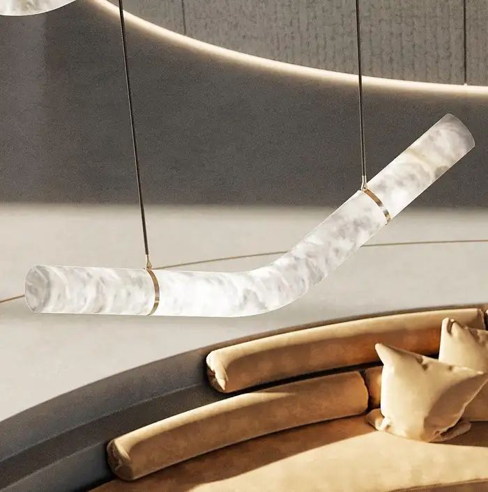 Simplicity Alabaster Linear Chandelier-Momo Lighting