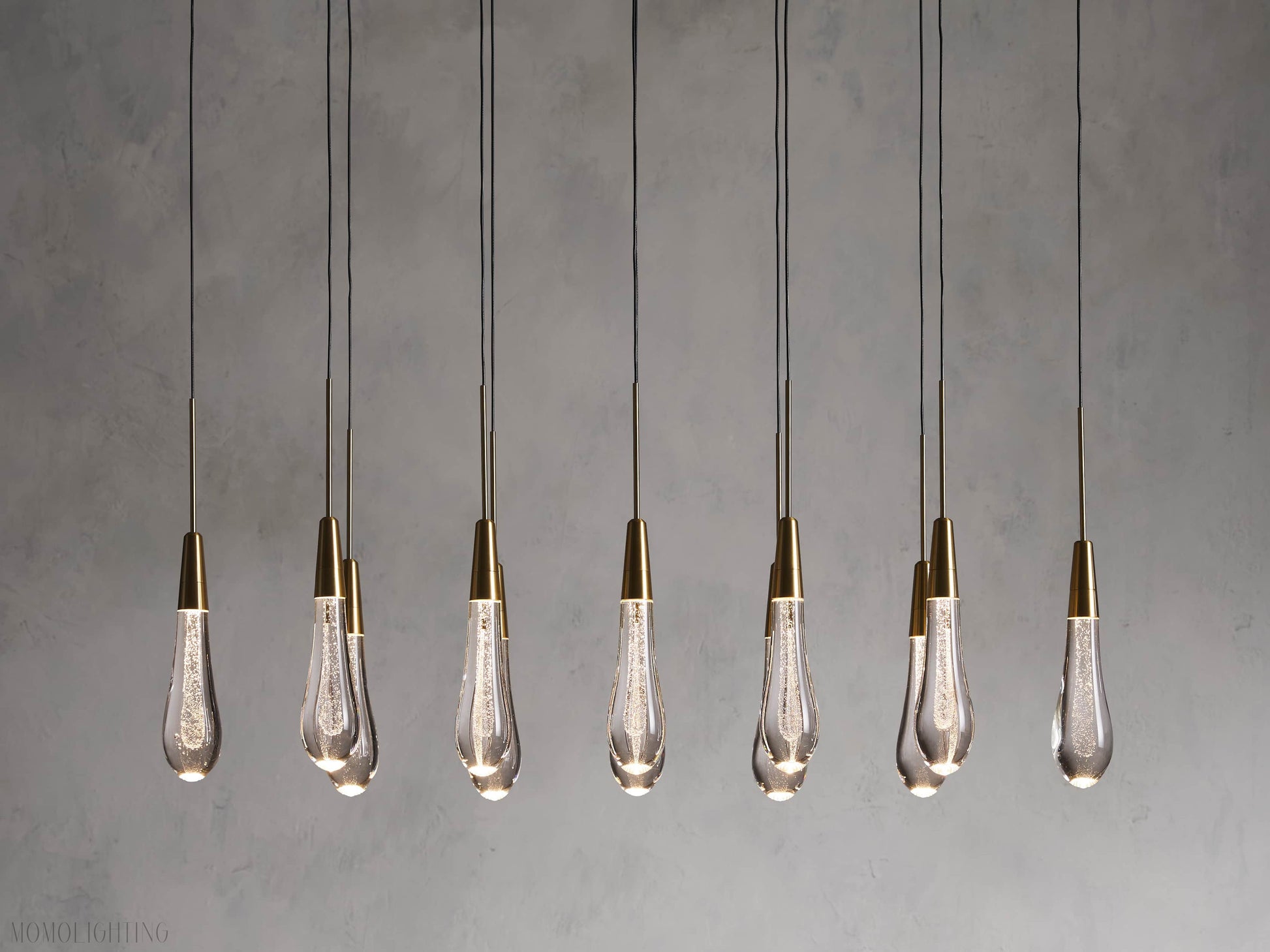 Solitaire Linear Chandelier 37"W-Momo Lighting