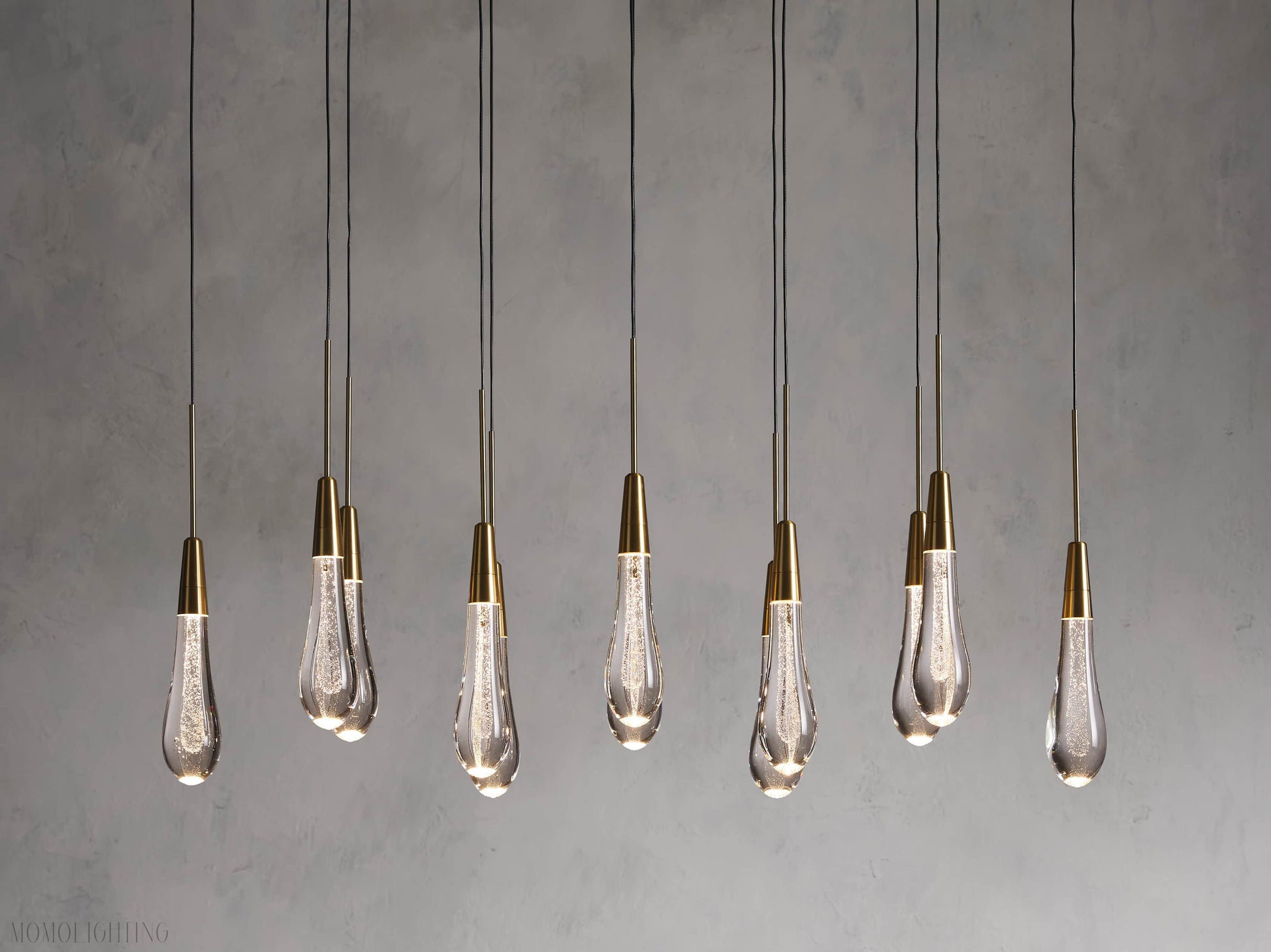 Solitaire Linear Chandelier 37"W-Momo Lighting