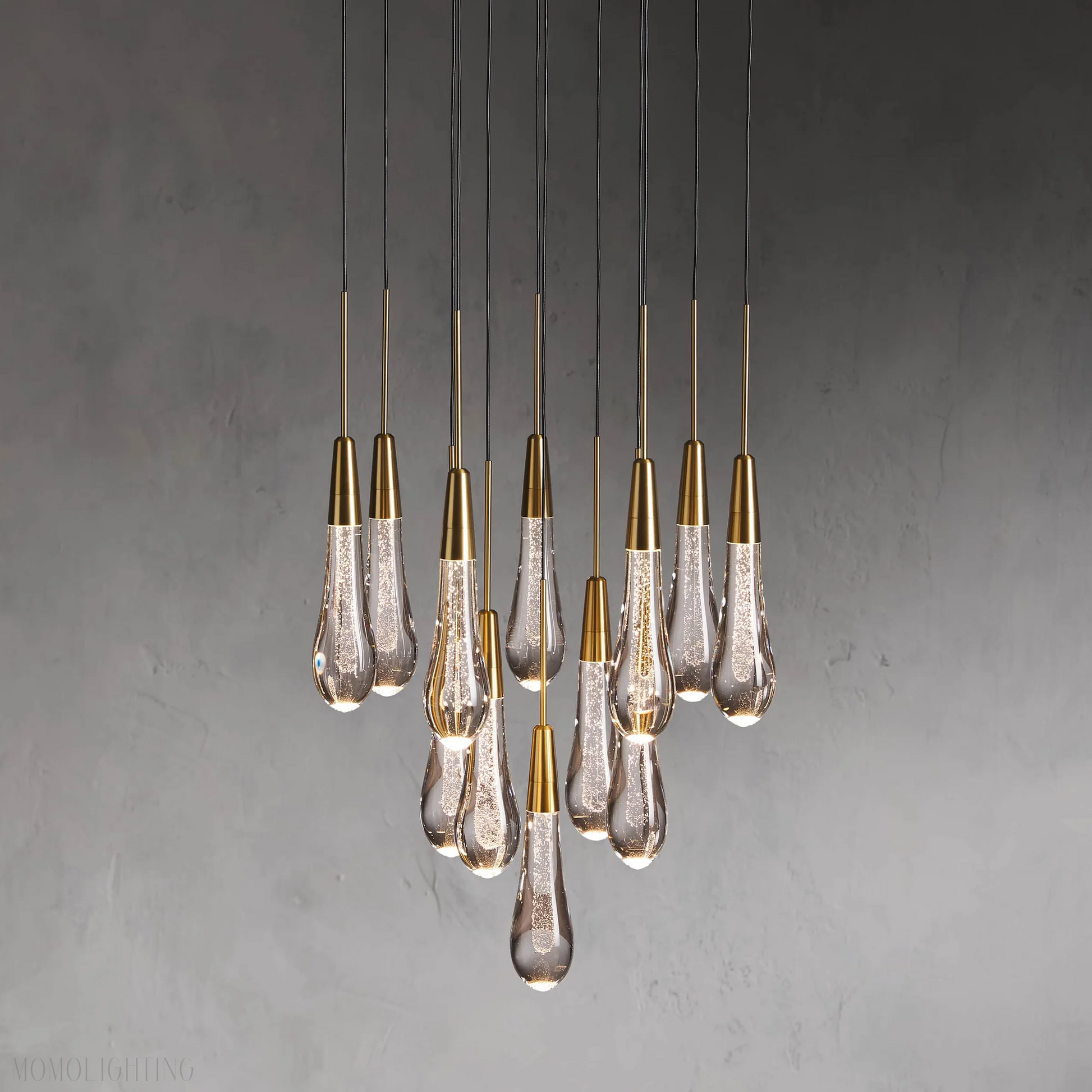 Soltaire Round Crystal Chandelier 17“ 24” 36“-Momo Lighting