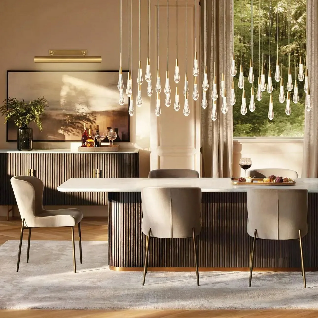 Soltairer Linear Chandelier 37"w 70"w-Momo Lighting