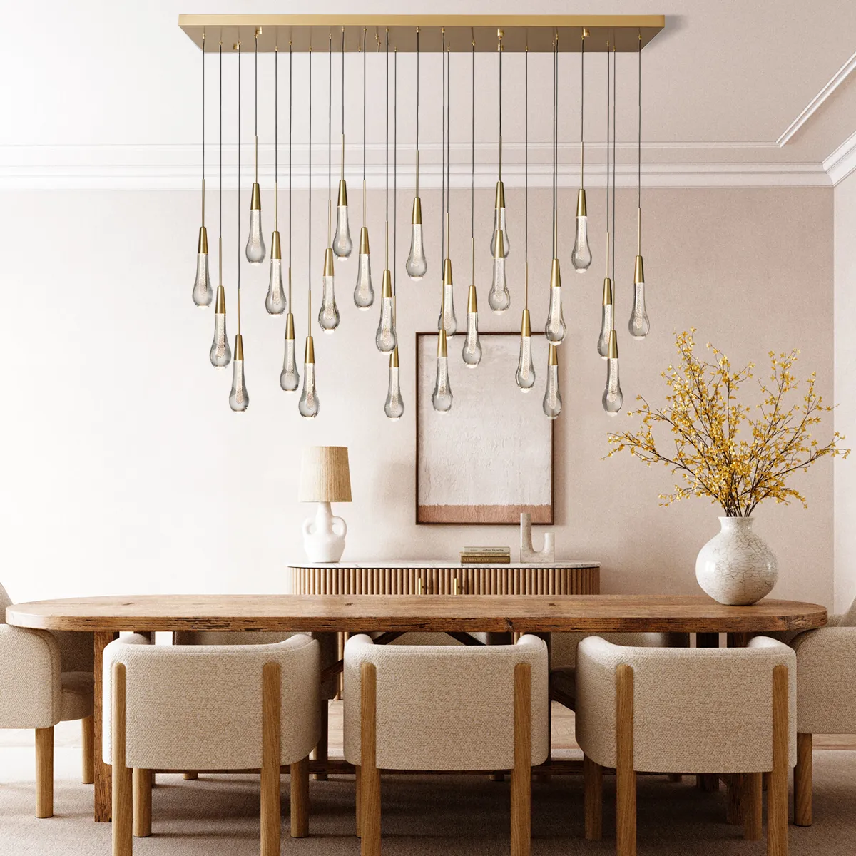 Soltairer Linear Chandelier 37"w 70"w-Momo Lighting