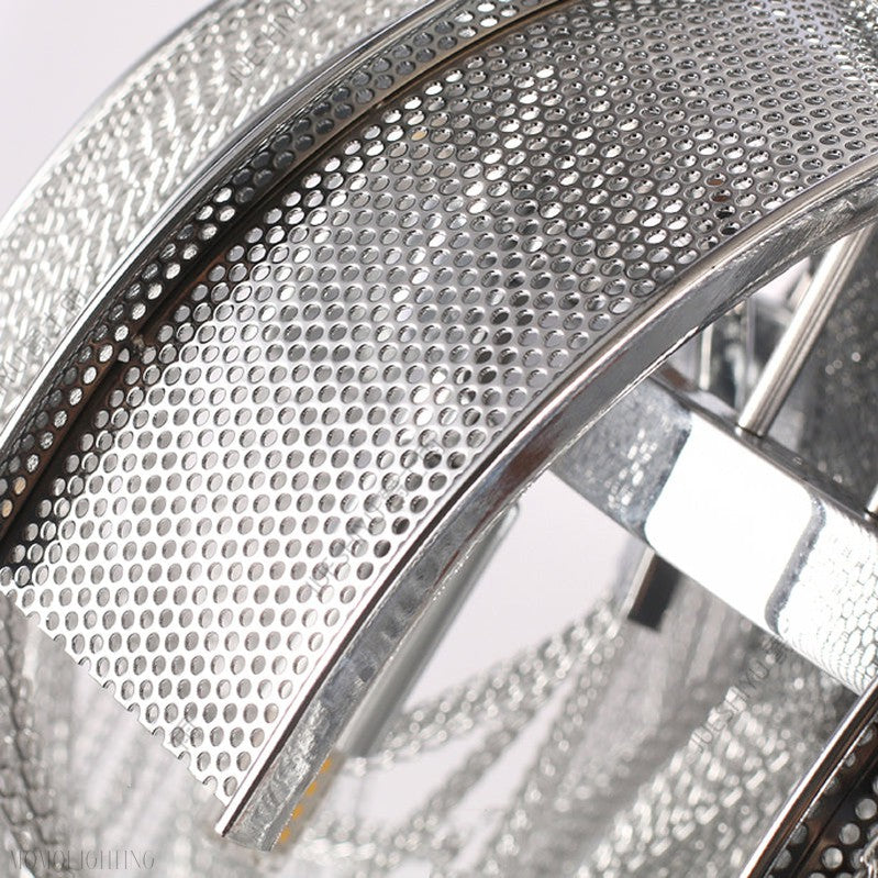 Sophian Aluminum Chain Tassel Round Chandelier-Momo Lighting