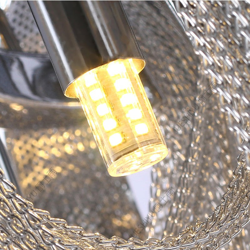 Sophian Aluminum Chain Tassel Round Chandelier-Momo Lighting