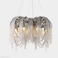 Sophian Aluminum Chain Tassel Round Chandelier-Momo Lighting