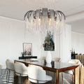 Sophian Aluminum Chain Tassel Round Chandelier-Momo Lighting