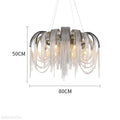 Sophian Aluminum Chain Tassel Round Chandelier-Momo Lighting