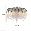 Sophian Aluminum Chain Tassel Round Chandelier-Momo Lighting