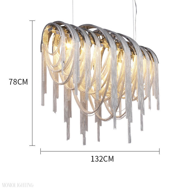 Sophian Luxury Aluminum Chain Tassel Chandelier-Momo Lighting