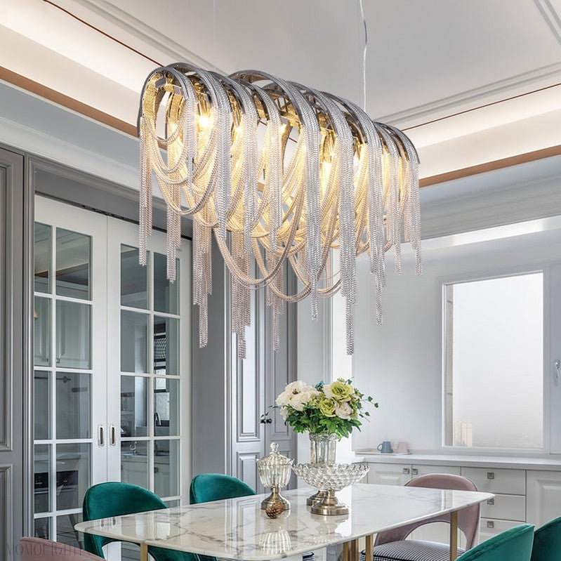 Sophian Luxury Aluminum Chain Tassel Chandelier-Momo Lighting