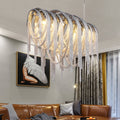 Sophian Luxury Aluminum Chain Tassel Chandelier-Momo Lighting