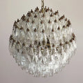 Spherical Murano Poliedri Clear Glass Chandelier 23.6