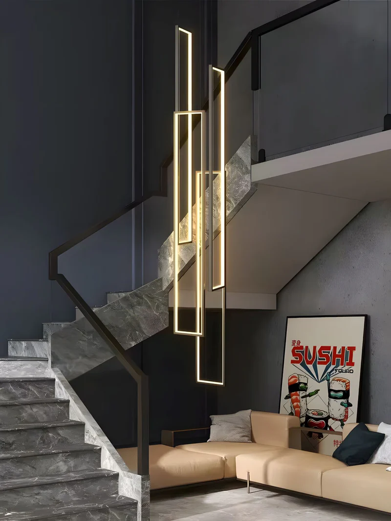 Square Frames Chandelier-Momo Lighting