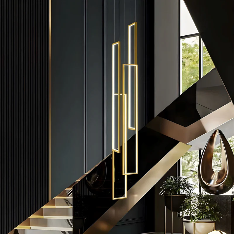 Square Frames Chandelier-Momo Lighting