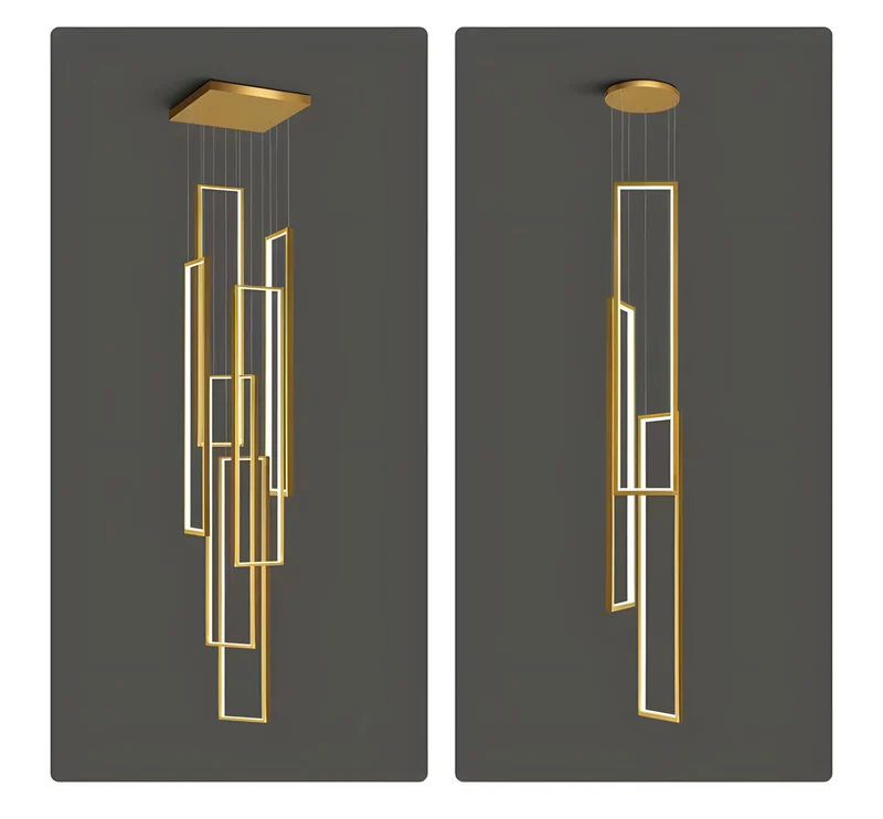 Square Frames Chandelier-Momo Lighting