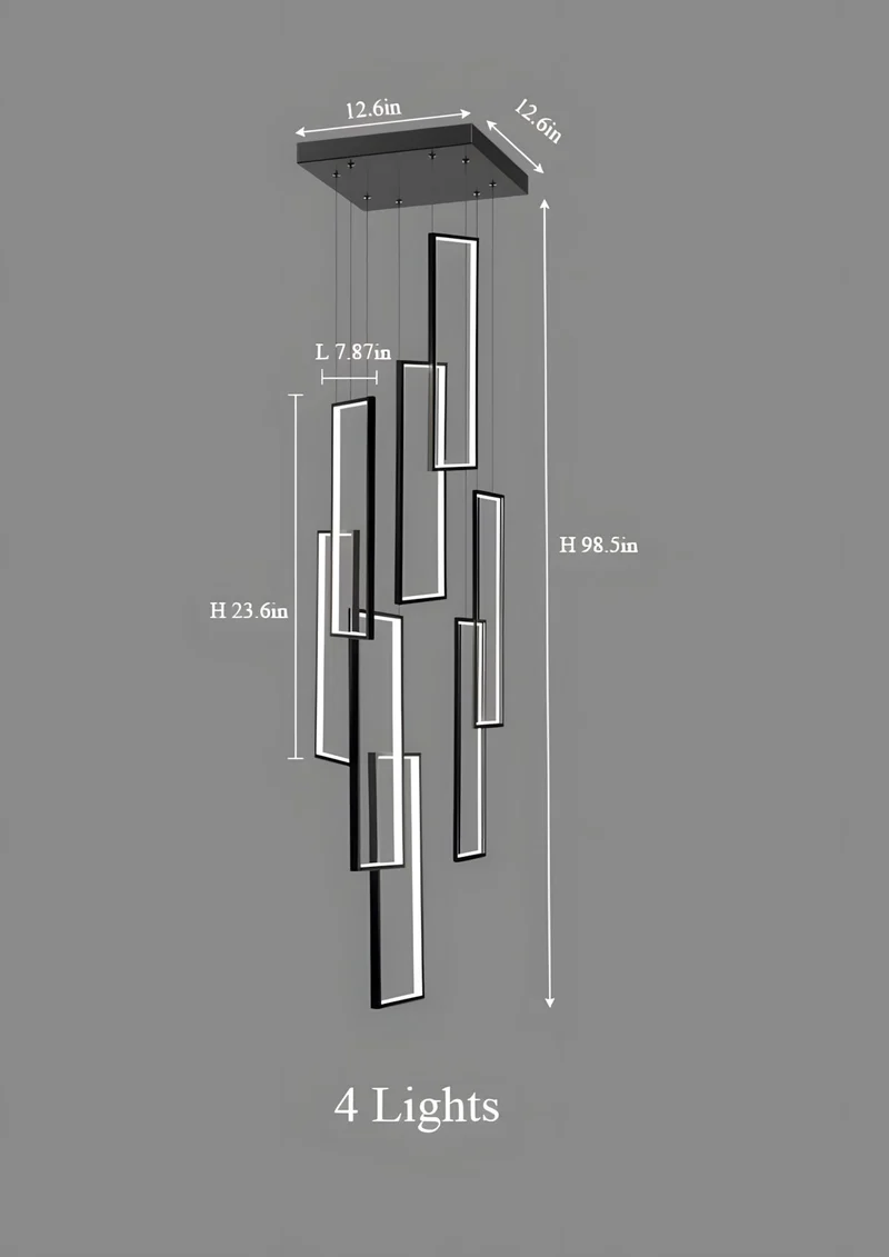 Square Frames Chandelier-Momo Lighting
