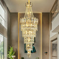 Stylish Foyer Long Staircase Chandelier Large Crystal Ceiling Lighting Fixture For Living Room Decoration-Momo Lighting