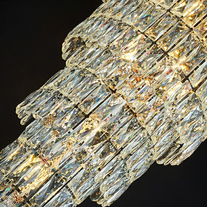 Stylish Foyer Long Staircase Chandelier Large Crystal Ceiling Lighting Fixture For Living Room Decoration-Momo Lighting